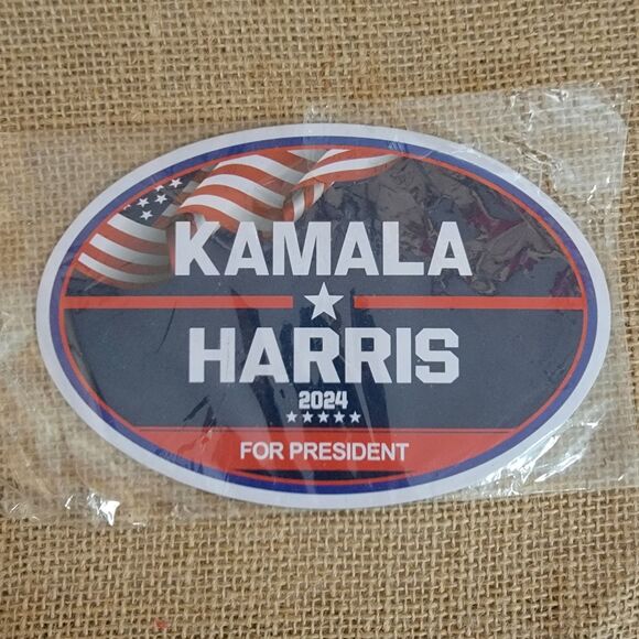 Kamala Harris For President 2024 Vinyl 6x4 Inch Bumper Door Magnets Two Magnets - Picture 1 of 2